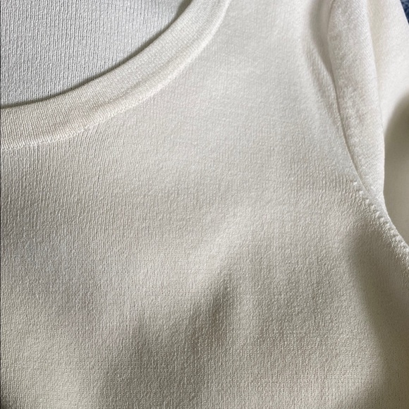 VINTAGE Laura Ashley Cream Scoop Neck Top With 3/4 Sleeve - Picture 5 of 7